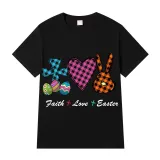Adult Unisex Top Happy Easter Faith Love Easter Slogan T-shirts