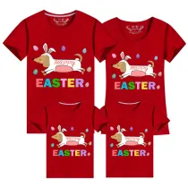 Family Matching Clothing Top Happy Easter Dog Egg Family T-shirts