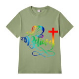 Adult Unisex Top Jesus Rainbow Believe Butterfly T-shirts