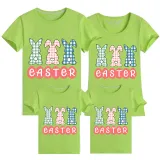 Family Matching Clothing Top Happy Easter Plaids Rabbits Family T-shirts