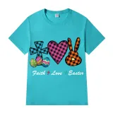 Adult Unisex Top Happy Easter Faith Love Easter Slogan T-shirts