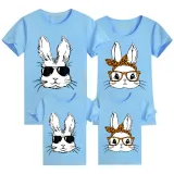 Family Matching Clothing Top Happy Easter Cool Rabbit With Glass Family T-shirts