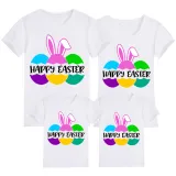Family Matching Clothing Top Happy Easter Egg and Bunny Ears Family T-shirts