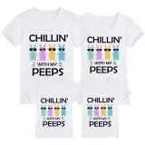 Family Matching Clothing Top Happy Easter Chillin With My Peeps Sunglass Bunny Family T-shirts