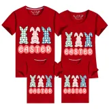 Family Matching Clothing Top Happy Easter Plaids Rabbits Family T-shirts