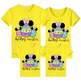 Family Matching Clothing Top Happy Easter Egg Cartoon Mouse Family T-shirts