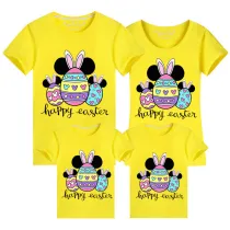 Family Matching Clothing Top Happy Easter Egg Cartoon Mouse Family T-shirts