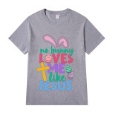 Adult Unisex Top Happy Easter No Bunny Loves Me Like Jesus T-shirts
