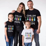 Family Matching Clothing Top Happy Easter Chillin With My Peeps Sunglass Bunny Family T-shirts