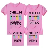 Family Matching Clothing Top Happy Easter Chillin With My Peeps Sunglass Bunny Family T-shirts