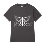 Adult Unisex Top Jesus Protectes Wings Cross Slogan T-shirts