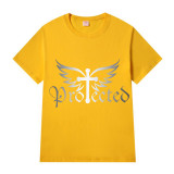 Adult Unisex Top Jesus Protectes Wings Cross Slogan T-shirts