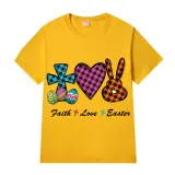 Adult Unisex Top Happy Easter Faith Love Easter Slogan T-shirts