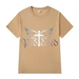 Adult Unisex Top Jesus Protectes Wings Cross Slogan T-shirts