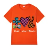 Adult Unisex Top Happy Easter Faith Love Easter Slogan T-shirts