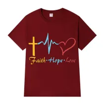 Adult Unisex Top Jesus Faith Hope Love Heart T-shirts