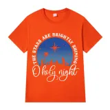 Adult Unisex Top Jesus The Stars Are Brightly Shining Oh Holy Night Slogan T-shirts