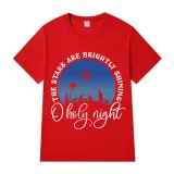 Adult Unisex Top Jesus The Stars Are Brightly Shining Oh Holy Night Slogan T-shirts