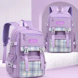 Toddler Kids Senior Lightweight Casual Sports Plaids Backpack Schoolbags