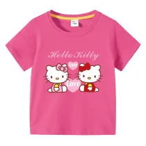 Toddler Kids Girl Cartoon Tops Love Cat T-shirts