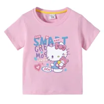 Toddler Kids Girl Cartoon Tops Smart Cat T-shirts