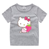 Toddler Kids Girl Cartoon Tops Strawberry Cat T-shirts