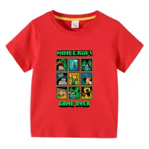 Toddler Kids Boy Cartoon Blocks Game Cotton T-shirts