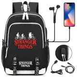 Adult Unisex Lightweight Stranger Light Strings Backpack Laptop Bags Kids Schoolbags with USB Charging Port