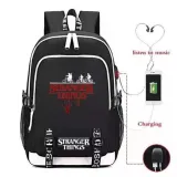 Adult Unisex Lightweight Stranger Light Strings Backpack Laptop Bags Kids Schoolbags with USB Charging Port