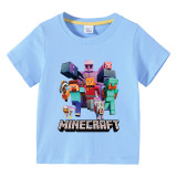 Toddler Kids Boy Cartoon Running Blocks Cotton T-shirts