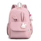 Toddler Kids Fashion Schoolbag Cute Cartoon Primary School Backpacks with Bunny Pendant