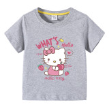 Toddler Kids Girl Cartoon Tops Hello Cat T-shirts