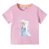 Toddler Kids Girl Cartoon Tops Princess Snowflake T-shirts