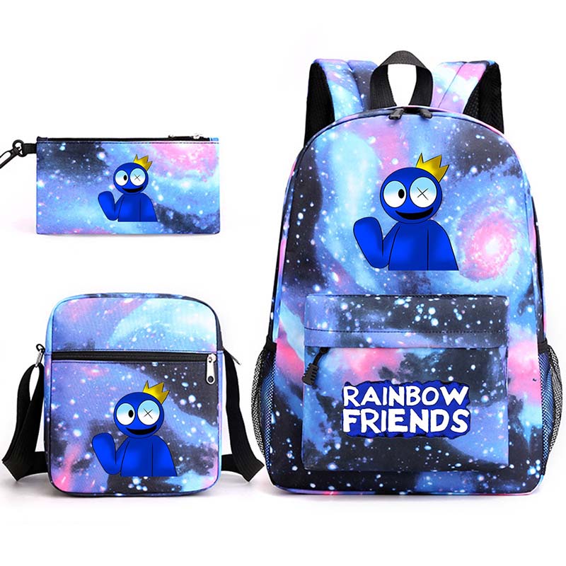 Toddler Kids Fashion Schoolbag Cartoon Starry Night Primary School Backbags with Cross Bag and Stationery Bag
