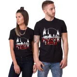 Adult Unisex Top Exclusive Design Stranger Trees Friends Riding Bicycles T-shirts