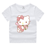 Toddler Kids Girl Cartoon Tops Pink Flying Cat T-shirts