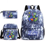 Toddler Kids Fashion Schoolbag Lightning Cartoon Hug Friends Primary School Backbags with Cross Bag and Stationery Bag