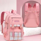 Toddler Kids Senior Lightweight Casual Sports Plaids Backpack Schoolbags