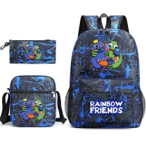 Toddler Kids Fashion Schoolbag Cartoon Hug Friends Primary School Backbags with Cross Bag and Stationery Bag