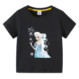 Toddler Kids Girl Cartoon Tops Princess Snowflake T-shirts