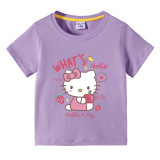 Toddler Kids Girl Cartoon Tops Hello Cat T-shirts