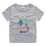 Toddler Kids Boy Cartoon Rainbow Aliens Friends Cotton T-shirts
