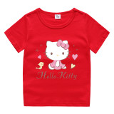 Toddler Kids Girl Cartoon Tops Hello Heart Cat T-shirts