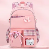 Toddler Kids Girl Lightweight Casual Senior Backpack Cute Bear Bowknot Schoolbags