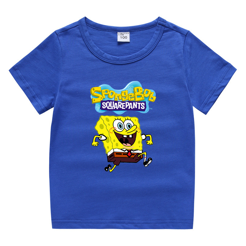 Toddler Kids Boy Cartoon Sponges Cotton T-shirts