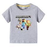 Toddler Kids Boy Cartoon Running Dog Blocks Cotton T-shirts