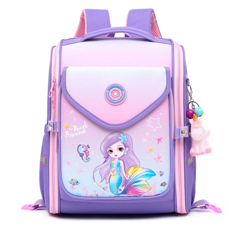Toddler Kids Fashion Schoolbag Cartoon Mermaid and Hippos Primary School Backpacks