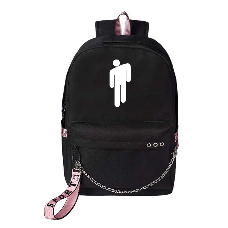 Adult Unisex Lightweight Casual Sports Black Backpack with USB Charging Port