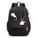 Toddler Kids Fashion Schoolbag Cute Cartoon Primary School Backpacks with Bunny Pendant