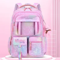 Toddler Kids Girl Casual Lightweight Pink Heart Backpack Waterproof Schoolbags
